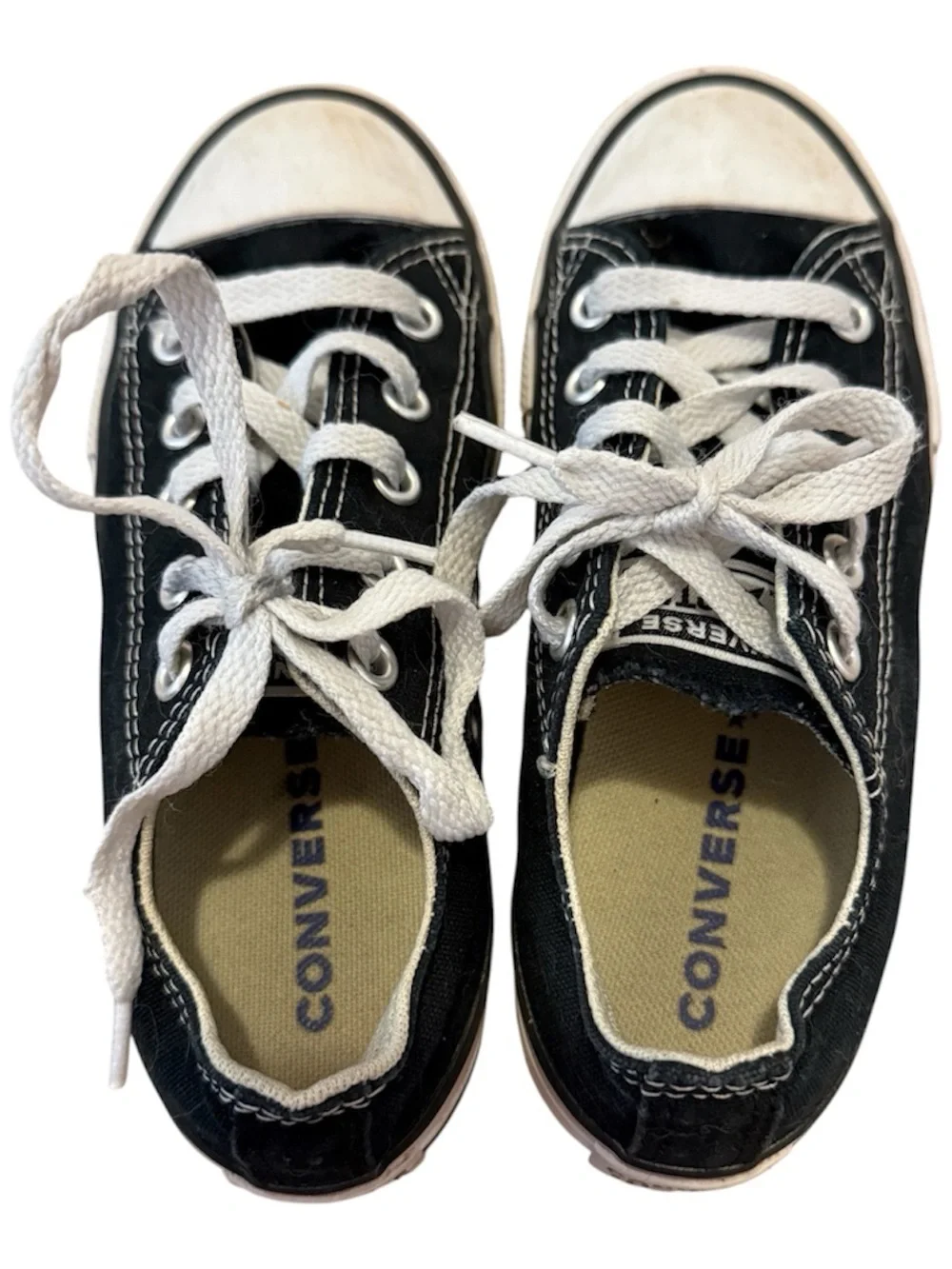 Converse Black Low-Top Kids Sneakers, size 13